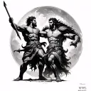 David and Goliath's battle with deadlocks tattoo design idea