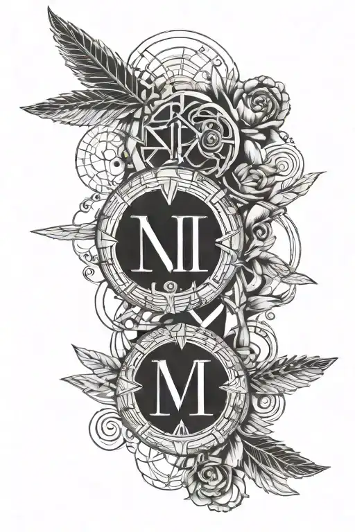 birthdates in roman numerals tattoo design idea