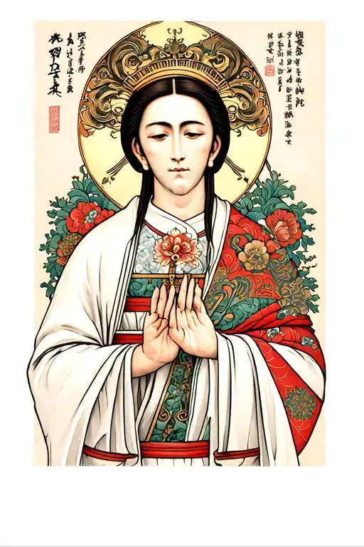 Catholic saint holding tattoo design idea