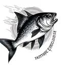 cod and herring minimalistisk upper arm tattoo tattoo design idea