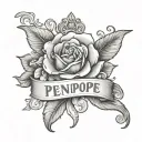 Penelope name tattoo tattoo design idea