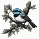 Blue Wren tattoo design idea