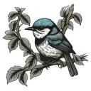 Blue Wren tattoo design idea
