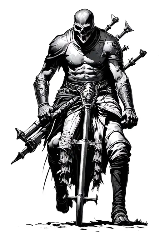 apocalypse rider of war tattoo design idea
