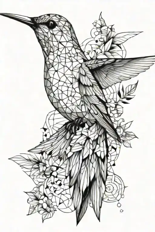 humming-bird tattoo design idea