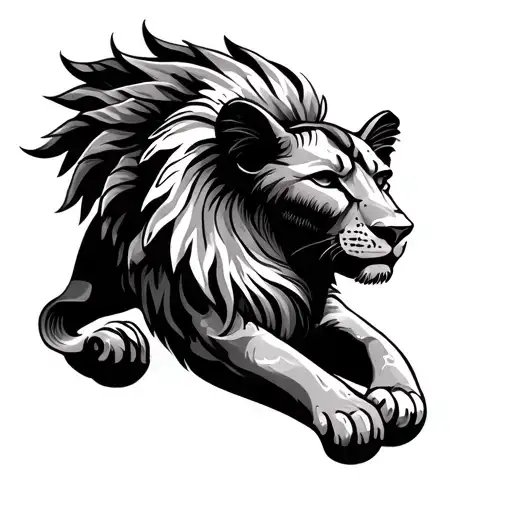 loin, cub and sekhmet tattoo design idea