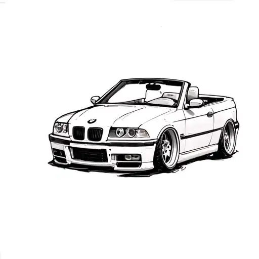 99 bmw e36 convertible tattoo design idea