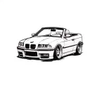 99 bmw e36 convertible tattoo design idea