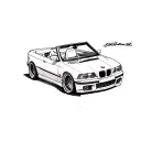 99 bmw e36 convertible tattoo design idea