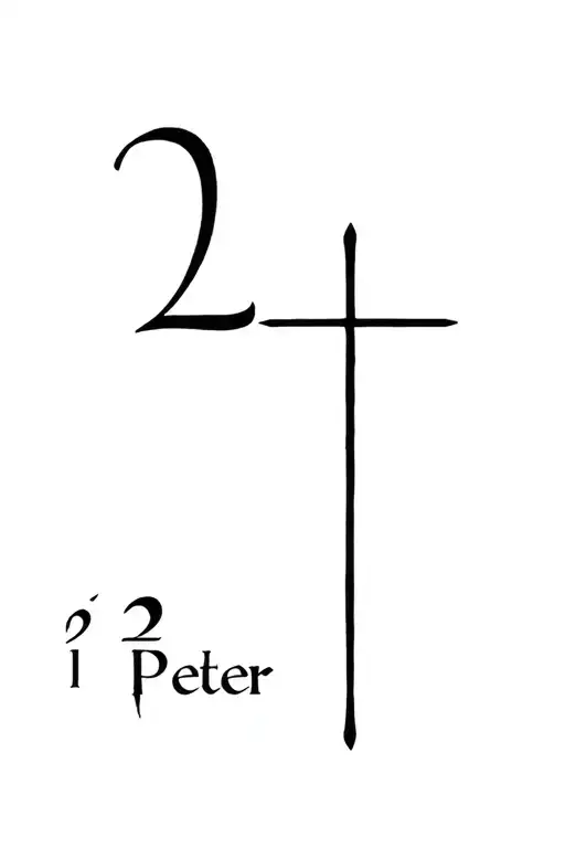 "2 Peter 1" cross tattoo design idea