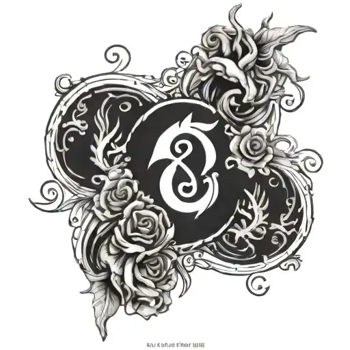A tattoo design featuring the birthdates of your mom (Capricorn), yourself (Scorpio), and your brother (Aries) in a unique and artistic way tattoo design idea