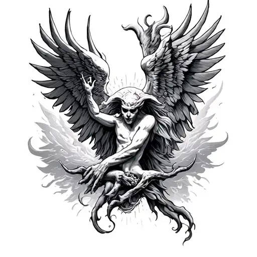 heaven vs hell tattoo design idea