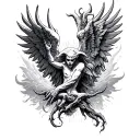 heaven vs hell tattoo design idea