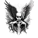 heaven vs hell tattoo design idea