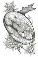 whale and lupine tattoo design idea