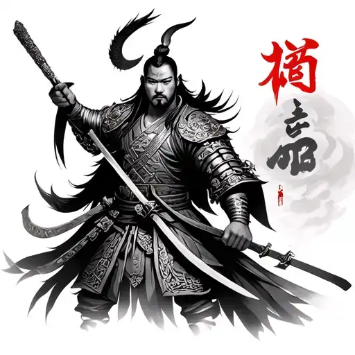 Chinese Warrior tattoo design idea