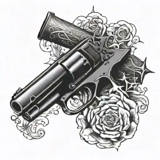 and 47 guns tattoo design idea