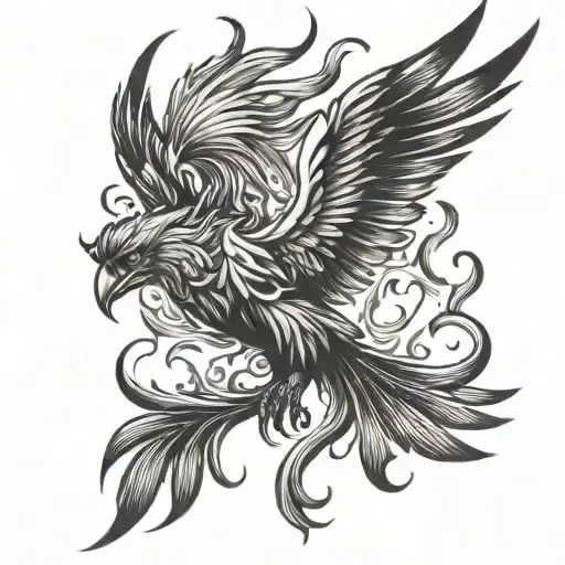 Fire Phoenix tattoo design idea