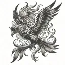 Fire Phoenix tattoo design idea