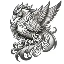 Fire Phoenix tattoo design idea