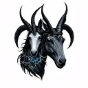 Sagittarius and Capricorn with their constellations tattoo design idea