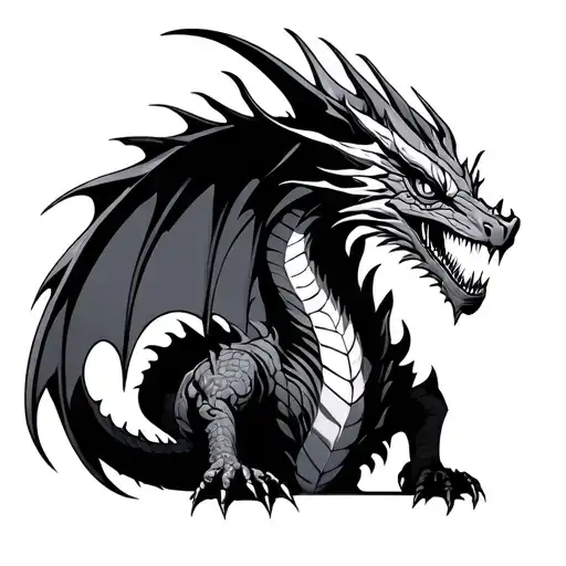 dragon castle hell fire tattoo design idea
