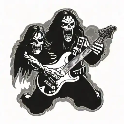 rock bands, black Sabbath, Metallica, Iron Maiden tattoo design idea
