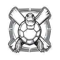 turtle baseball tattoo design idea