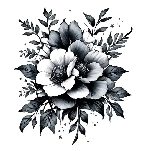 Let them with flowers intertwined tattoo design idea