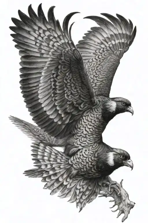 Hunting A Pheasant in microrealism tattoo design idea