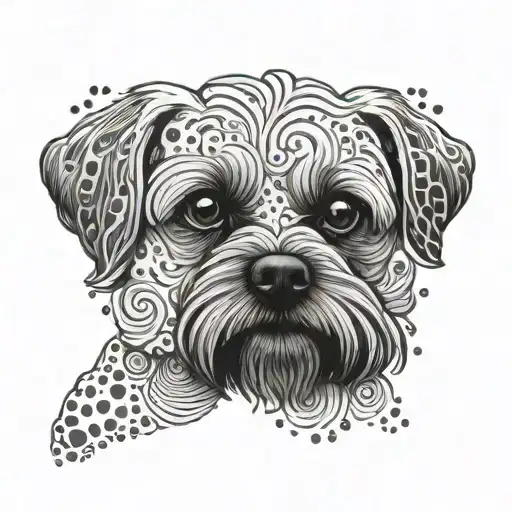 Maltese dog tattoo design idea