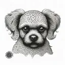 Maltese dog tattoo design idea