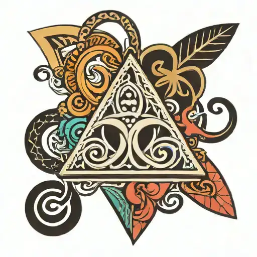 polynesian holy trinity symbol tattoo design idea