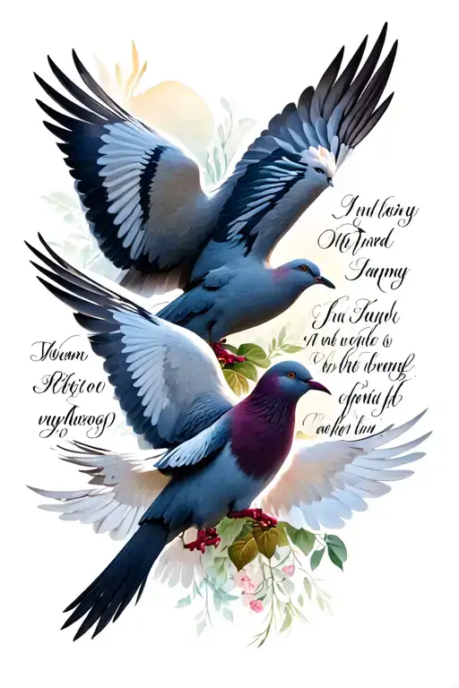 3 doves with text tattoo tattoo design idea
