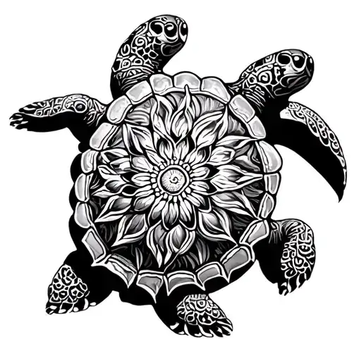 Mandala Turtle tattoo design idea
