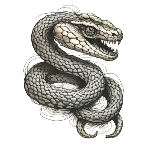 Collarbone Snake wrapped tattoo design idea