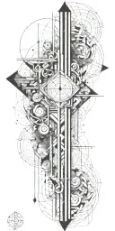 sacre geometry for full arm that include 369 numbers tattoo design idea