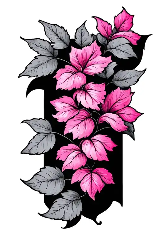 pink vine tattoo design idea