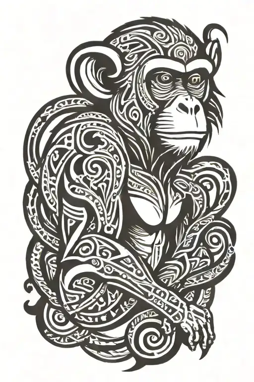monkey tattoo design idea