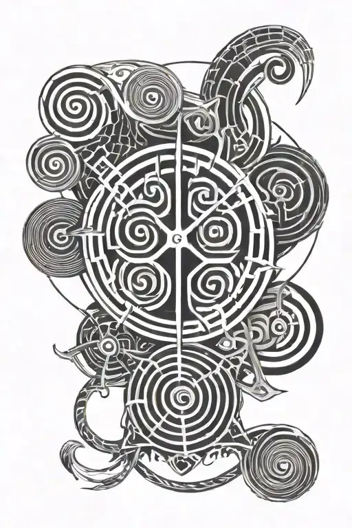 cybersigil forearm symmetrical + uzumaki tattoo design idea