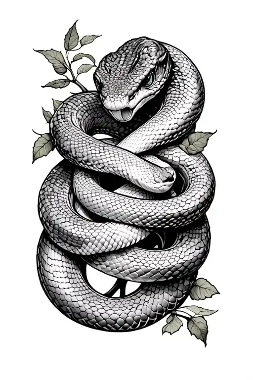 Snake that makes the bars the plus hand that wraps around my arm and which is itself wrapped in ivy tattoo design idea