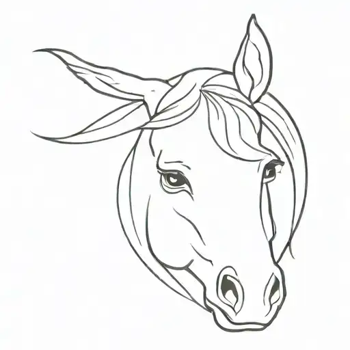 horse head tattoo design idea