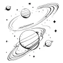 Solar system planets tattoo design idea