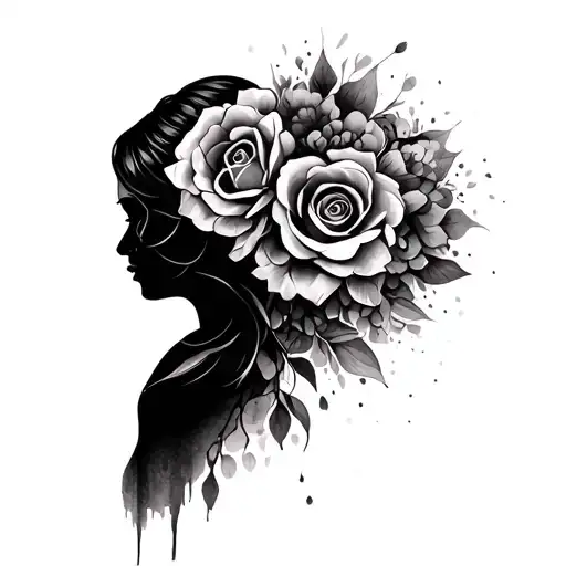 mother shadow from day life start till the end you miss her so much tattoo design idea