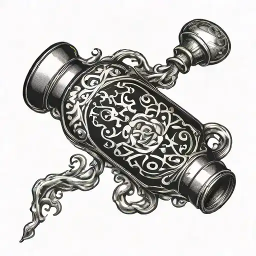 arsenic poison bottle tattoo design idea