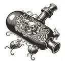 arsenic poison bottle tattoo design idea