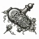 arsenic poison bottle tattoo design idea