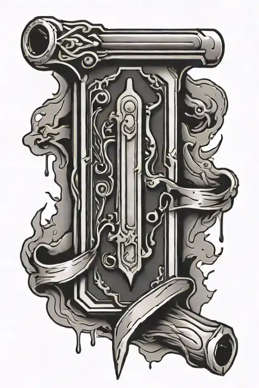 razor blade tattoo design idea
