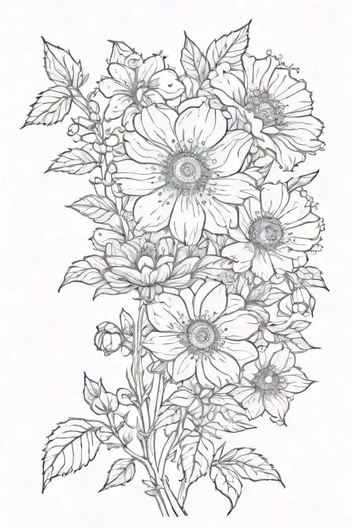 chocolate cosmos tattoo design idea