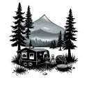 camping themed tattoo tattoo design idea